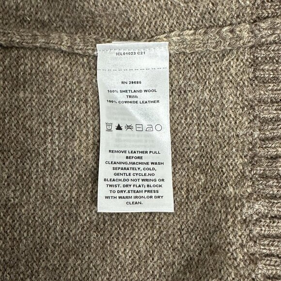 Pendleton Men's XL Coyote/Tan Washable Shetland Wool Half Zip Sweater Jumper - Picture 5 of 9